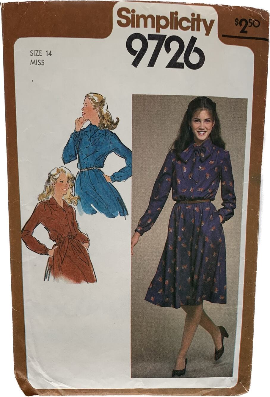 Simplicity Sewing Pattern 9726 Size 14 Women's Pullover Dress Vintage 1980 Cut